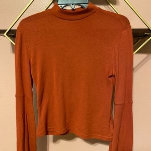 LONG SLEEVE BURNT ORANGE BLOUSE